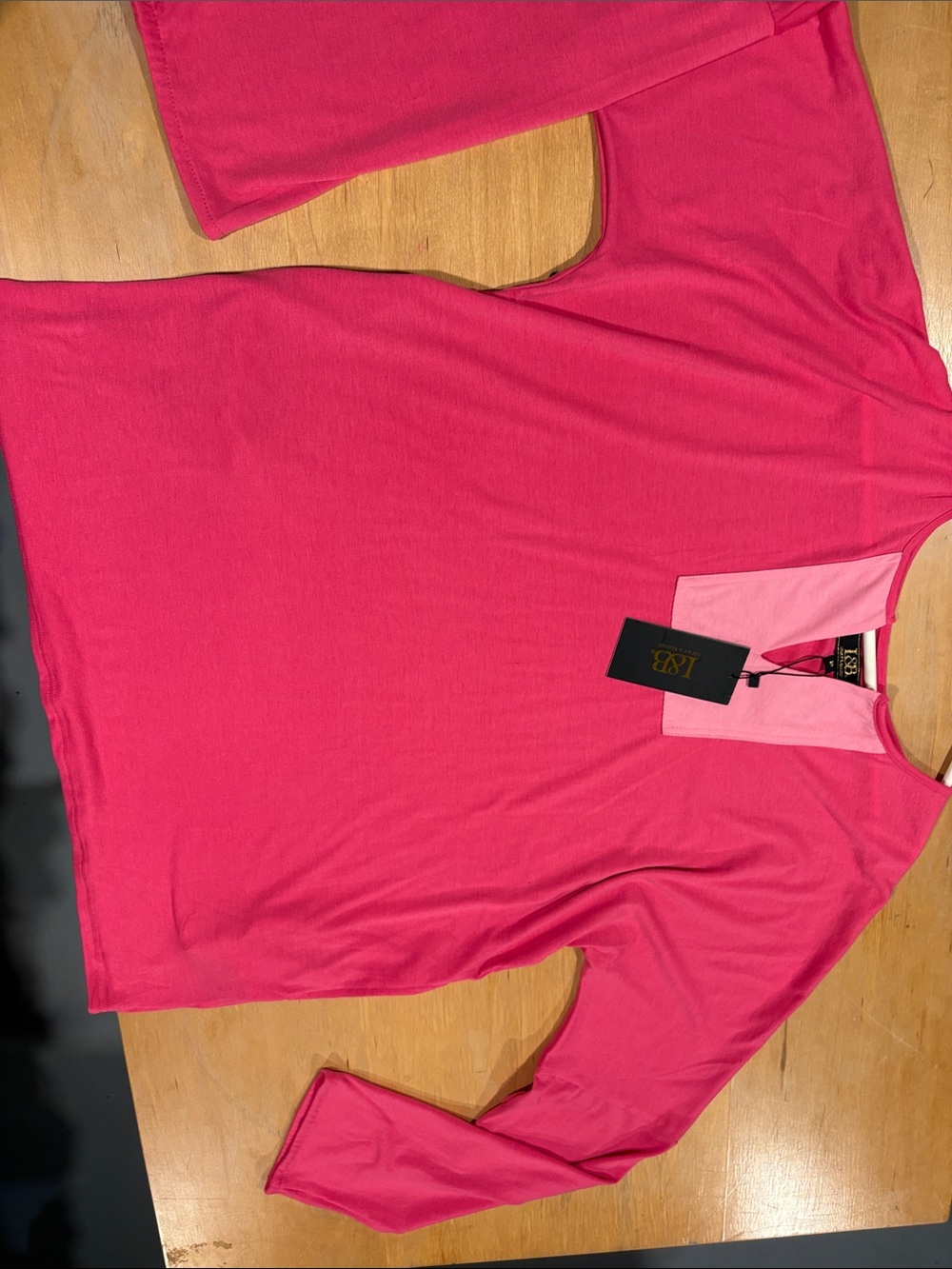 Lucky and Blessed ~ Long Sleeve v neck Top in Vibrant Pink